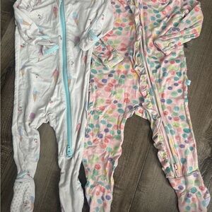 Posh Peanut Pastel Polka Dot and Bamboo bag Ice Cream Print Footies